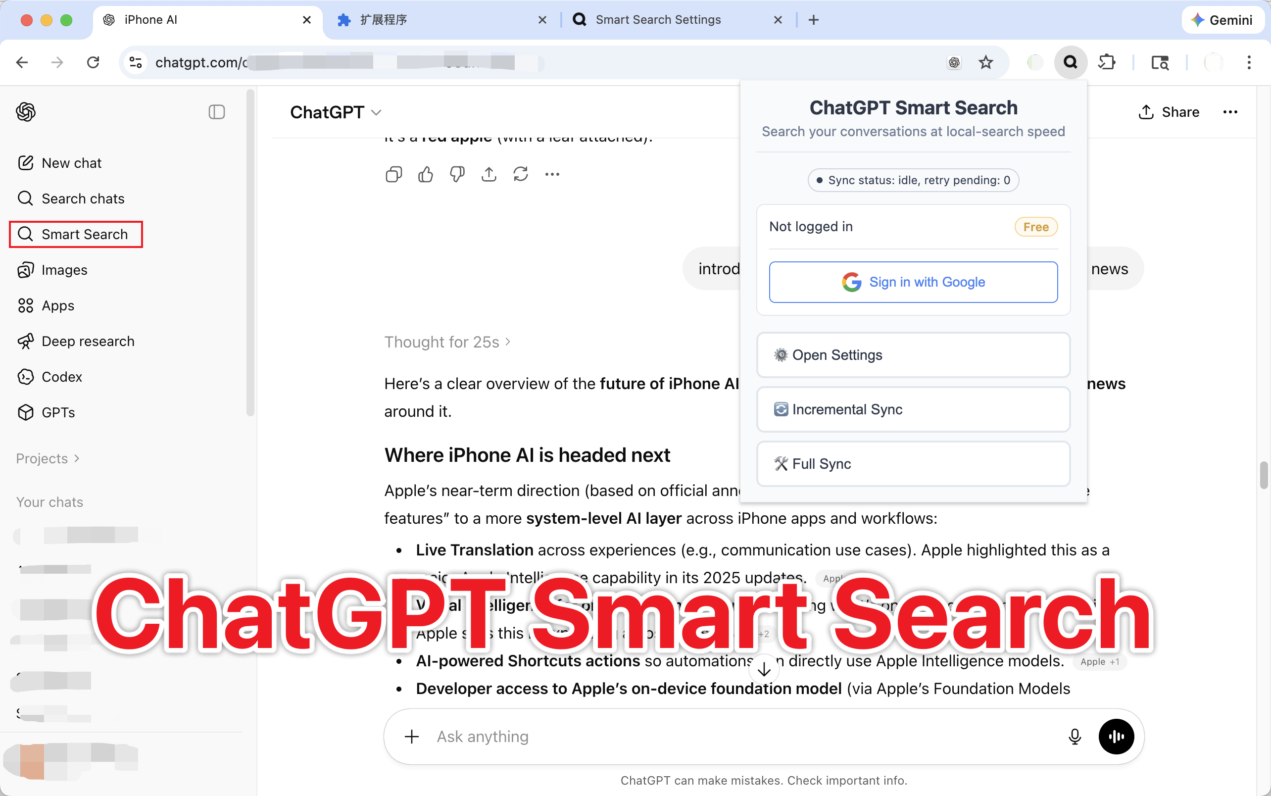 ChatGPT Smart Search preview 1
